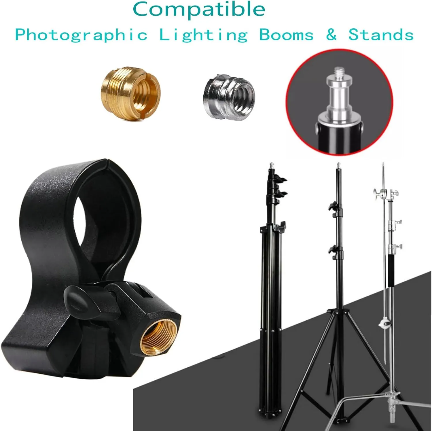 1 Pcs Large Microphone Clip, Mic clip holder is used with microphones between 32 and 60mm in diameter.Suitable for Handheld Microphones and Recording condenser microphone.cordless mics clip