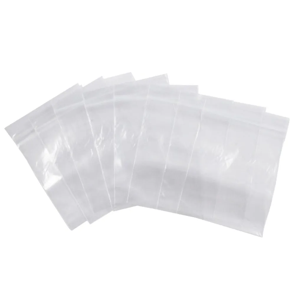100 Pc Self Locking Clear Bags Single Zipper W 4x 5 H Poly Zip Lock Bag 2 Mil