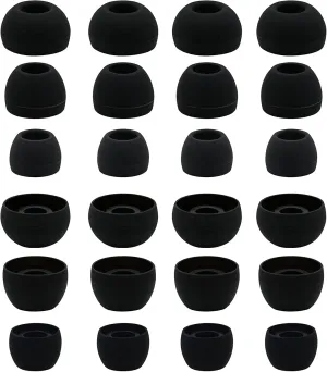 12 Pairs Silicone Replacement Earbud Ear Buds Tips Compatible with Skullcandy Sesh Evo and Other 3.8mm to 5.5mm Nozzle Earbuds Earphones, S/M/L Black