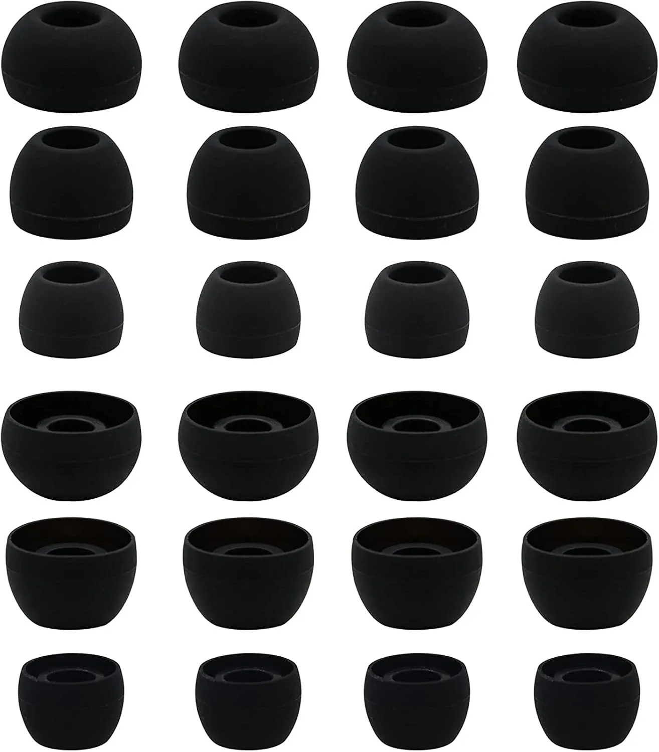 12 Pairs Silicone Replacement Earbud Ear Buds Tips Compatible with Skullcandy Sesh Evo and Other 3.8mm to 5.5mm Nozzle Earbuds Earphones, S/M/L Black