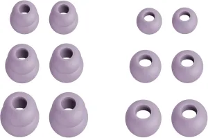 12pcs (DF-3sz) Light Purple Gray S/M/L Double Flange and Round Replacement Adapters Eartips Earbuds Compatible with BeatsX, Powerbeats 3 2 1, and Urbeats 3 Earphones Headphones