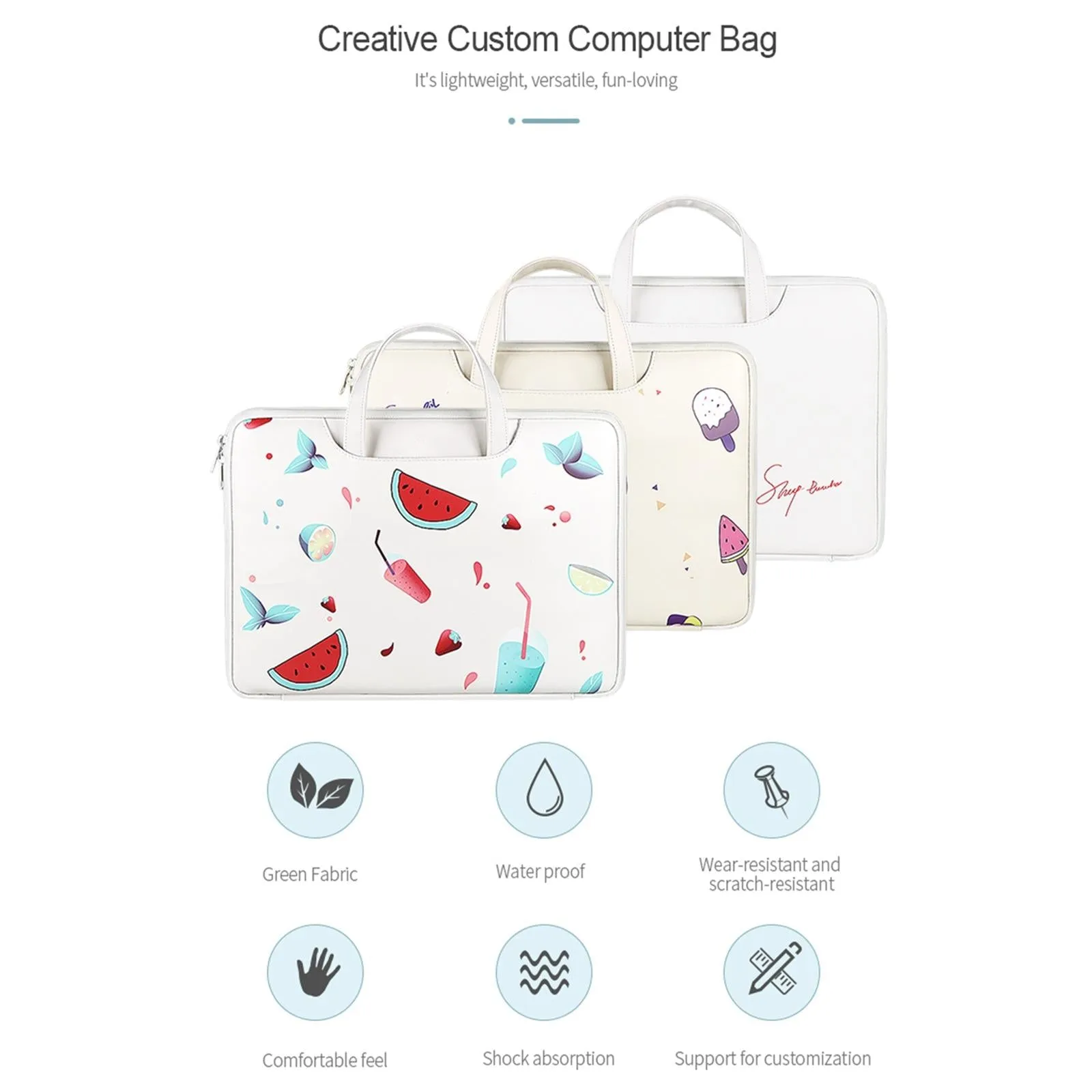 14.1-15.4 Inch Lightweight Printed Laptop Bag in Pu Material