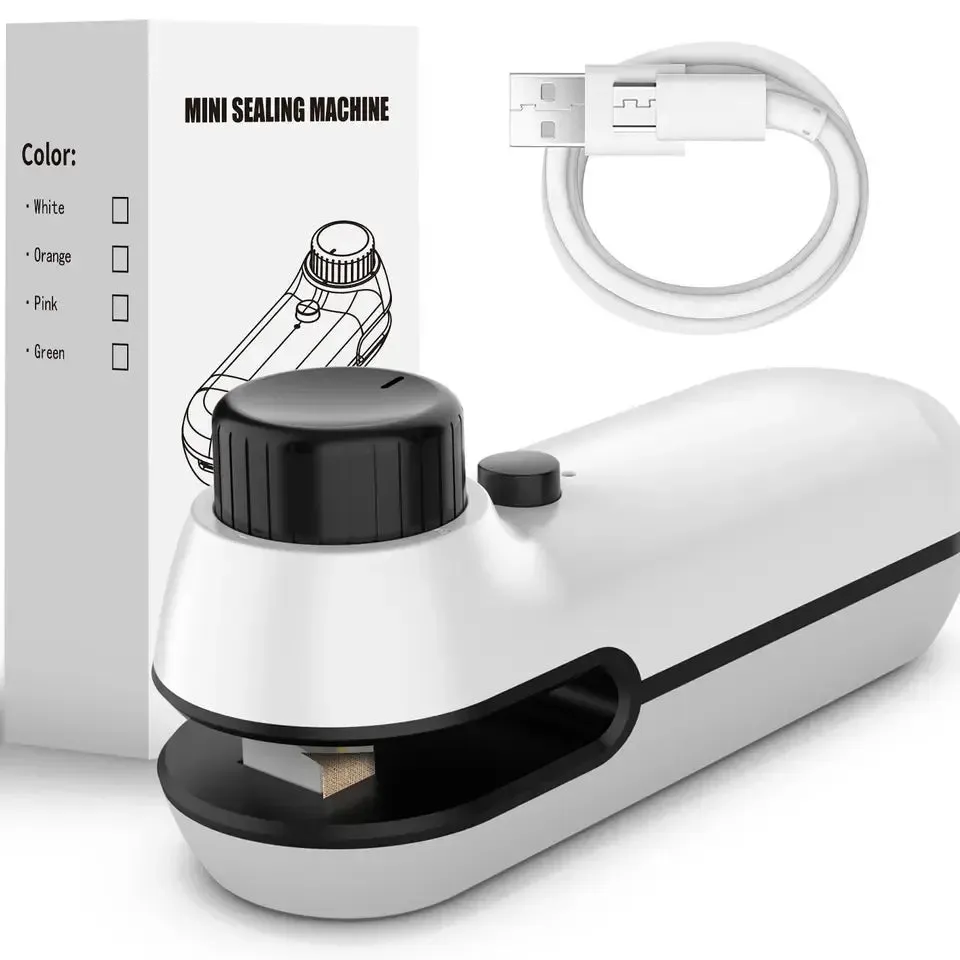2 in 1 Rechargeable Mini Heat Sealer for Plastic Bags Usb Powered