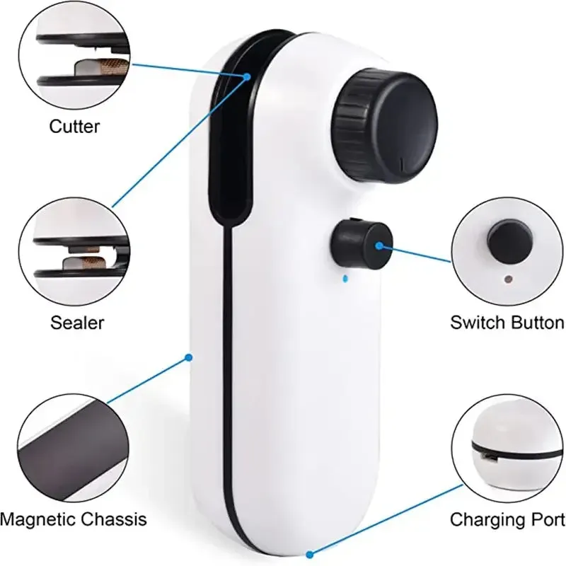 2 in 1 Rechargeable Mini Heat Sealer for Plastic Bags Usb Powered