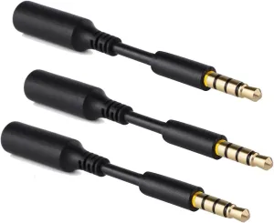 3 Pack Headset Audio Jack Extender, 3.5mm Headphone AUX Extension Adapter for Juice Pack, for Battery Charger Case, Power Case, for Smartphones, Tablets