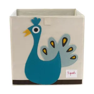 3 Sprouts Blue Peacock Storage Box