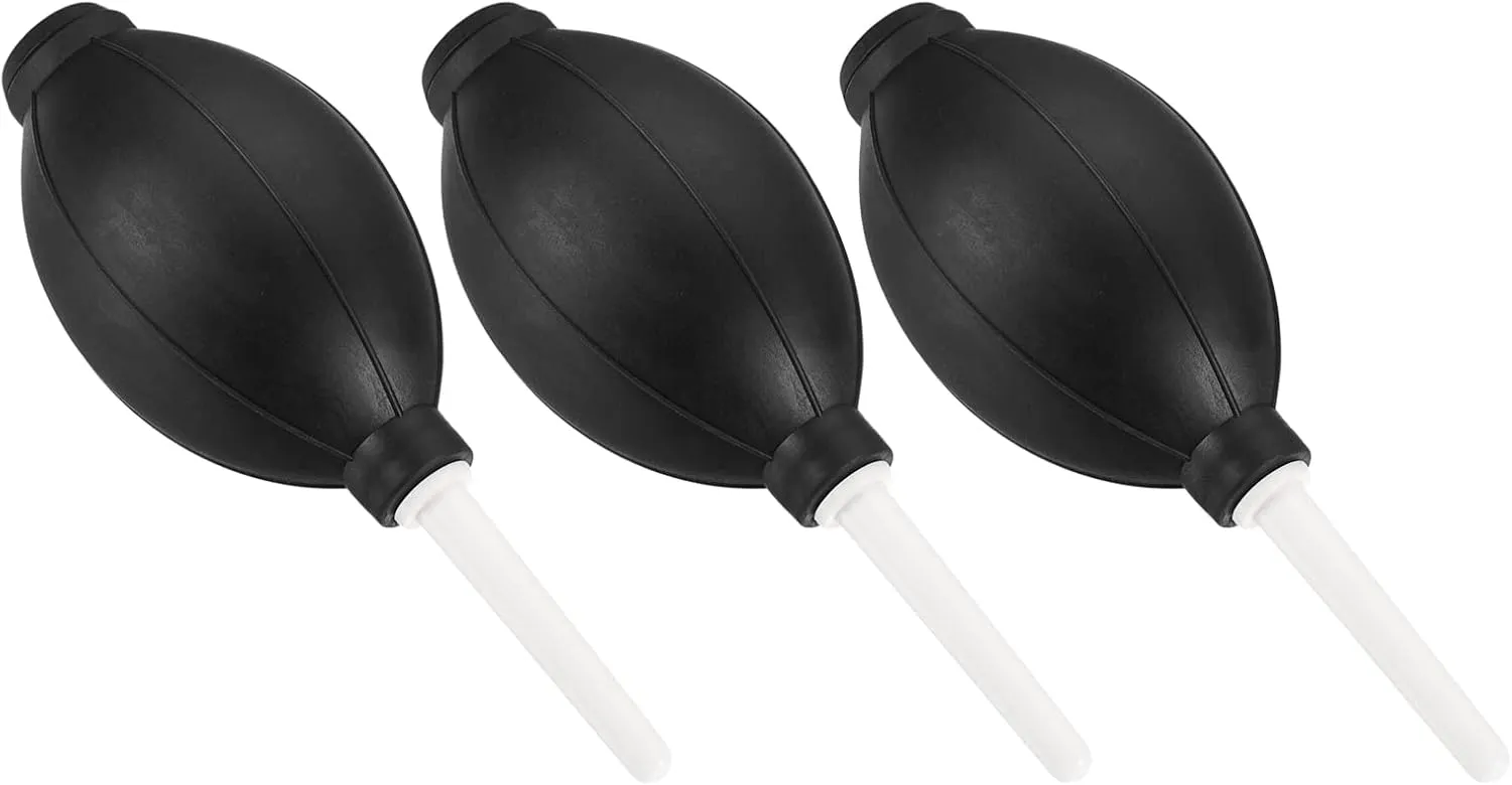 3Pack Dust Ball Air Blower - Equipment Cleaning Rubber Remove Dust & Transfer Liquid, Apply to Computer/Camera Lens/Plants (5.79 x 2.09 Inches, Black)