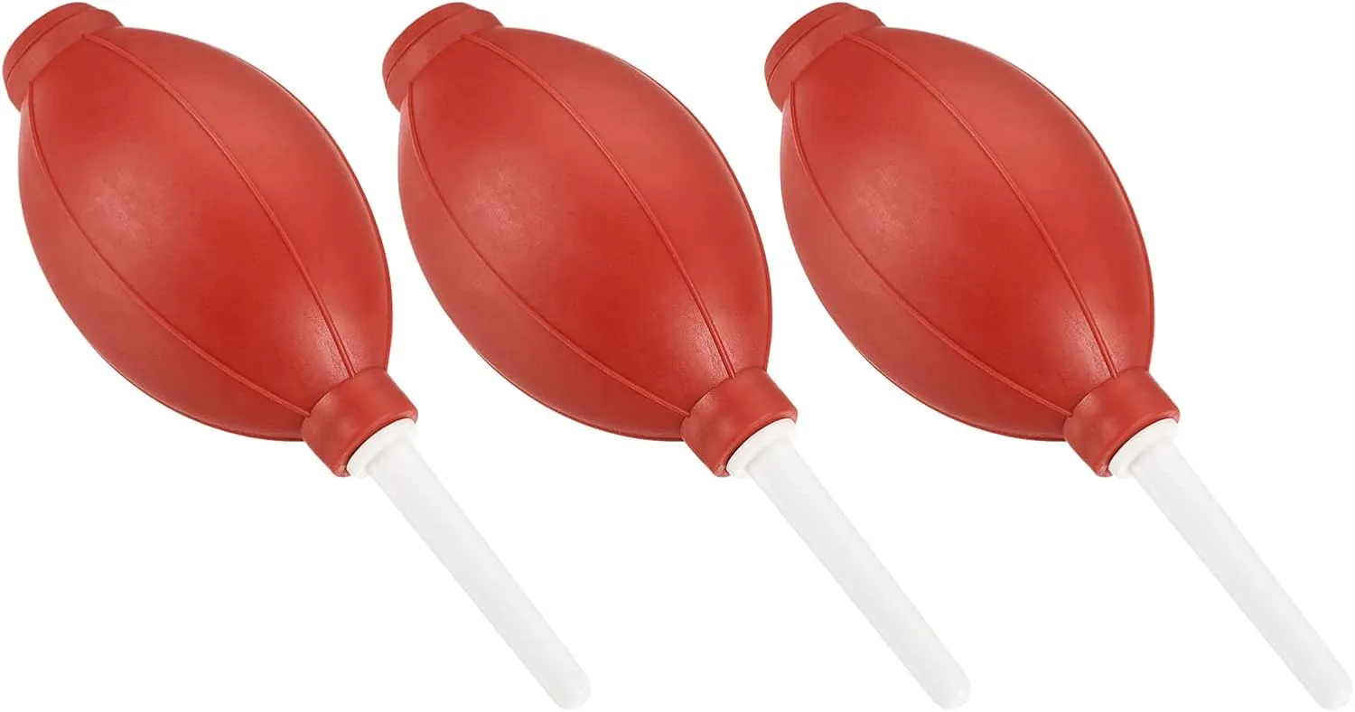 3Pack Dust Ball Air Blower - Equipment Cleaning Rubber Remove Dust & Transfer Liquid, Apply to Computer/Camera Lens/Plants(5.79 x 2.09 Inches, Red)