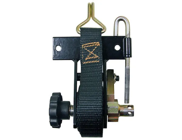 5480005 - 1-1/2 INCH X 7 FOOT LADDER RACK RATCHET TIE DOWN ANGLE MOUNT WITH DOUBLE J HOOKS