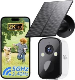 5G Security Cameras Wireless Outdoor, Solar Camera Outdoor, Wireless Camera for Home Security with Color Night Vision, AI Detection, 2 Way Talk, IP66, Cloud/SD, Alexa