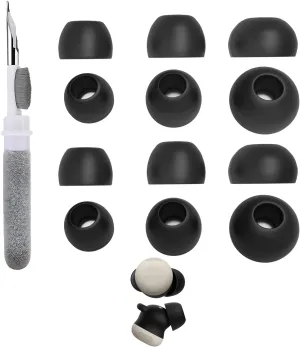 6 Pairs Replacement Earbud Tips Compatible with Google Pixel Buds Pro/Pro 2/Buds A-Series True Wireless Earbuds Headphones, Silicone Ear Tips, Fits in Case, S/M/L, with 3-in-1 Cleaner Kit
