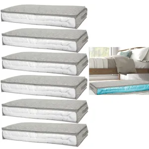 6 Under Bed Storage Bag Large Foldable Bin Zippered Container Clear Window 39.5"
