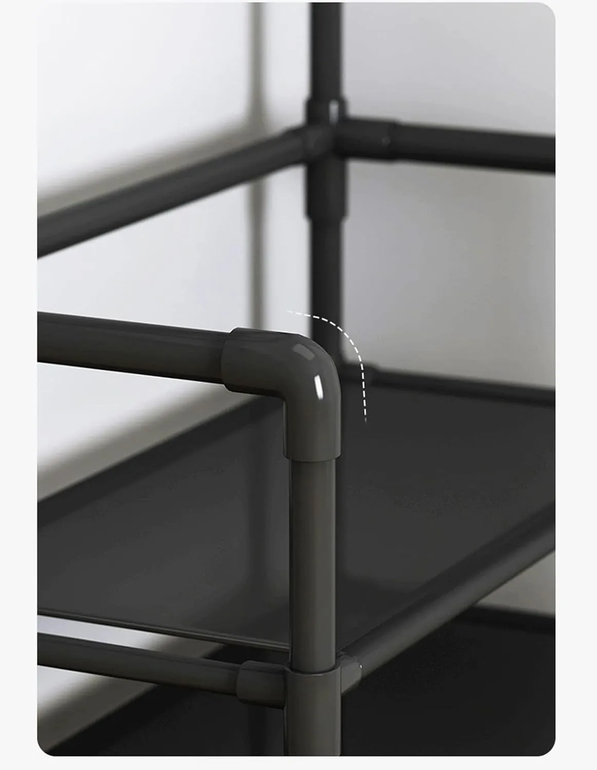 60Cm 4 Tier Shoe Rack With 8 Utilities Hooks For Hallway Handbag Yj-1