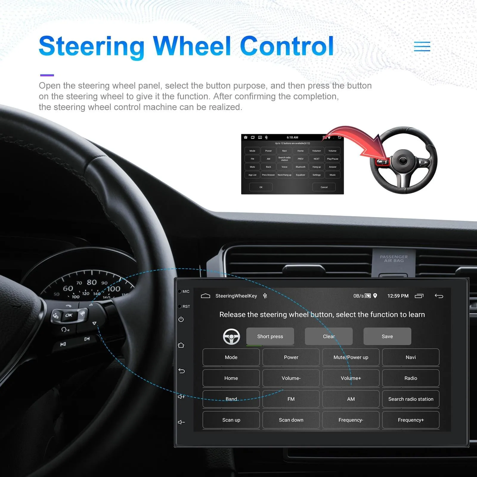 7 Inch Android 11 Carplay Navigation Player - 2   32G