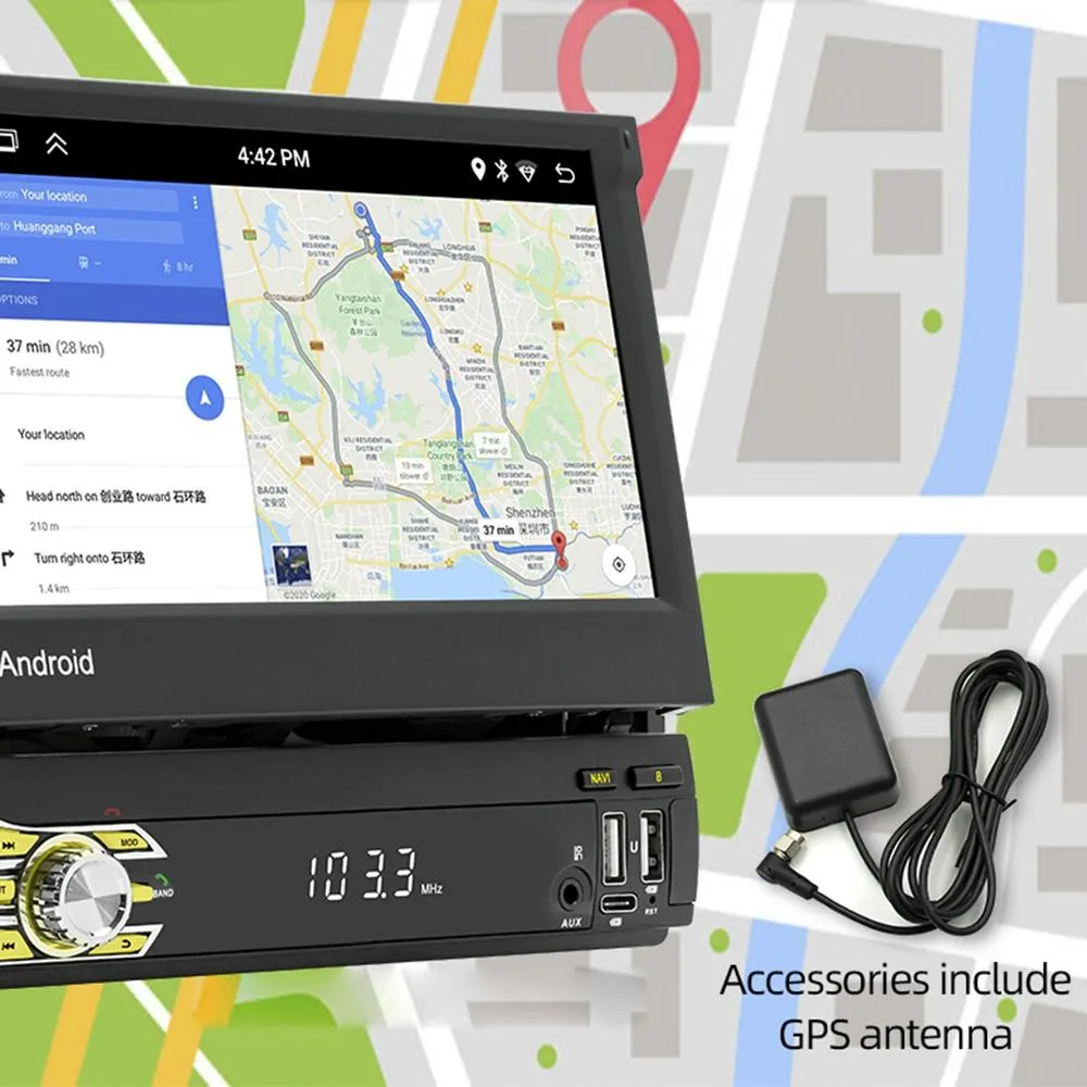 7 Inch Android Car Gps Navigation Bluetooth Stereo Radio Mirror Link Fm Wifi