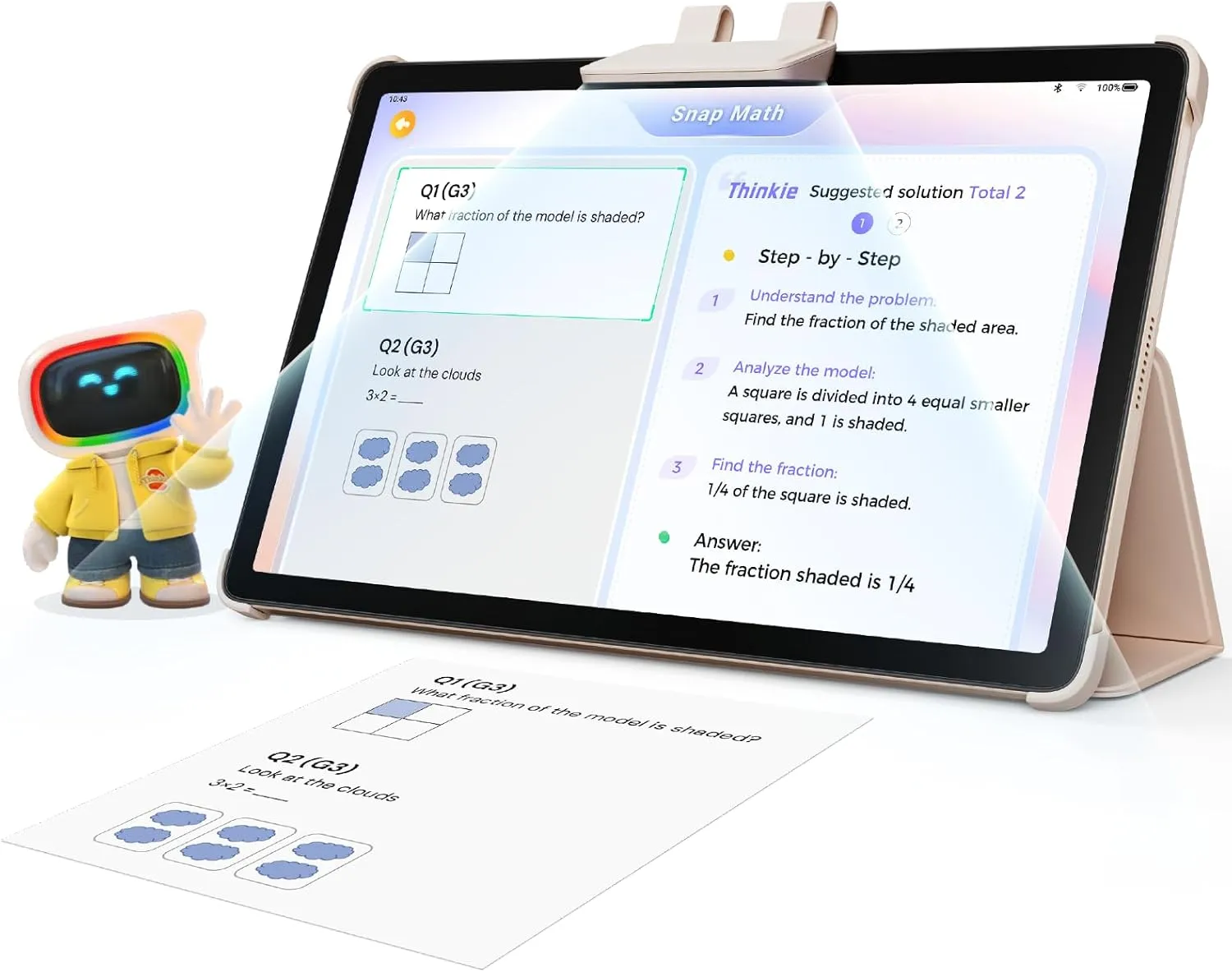 AI Kids Tablet with Scanner - 50000  Content AI Tutor Learning Tablet with ELA, Math, ABC, Word, Read, Phonics, STEAM for Homeschooler Educational Study for PreK - G6 (TalPad T100, Standard)