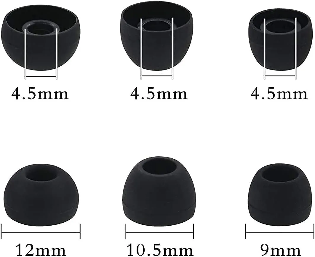 ALXCD Ear Tips Compatible with JBL Endurance Race Sport Earbuds, 6 Pairs S/M/L Sizes Replacement Soft Silicone Earbud Tips Eartips, Compatible with JBL Endurance Race, Black