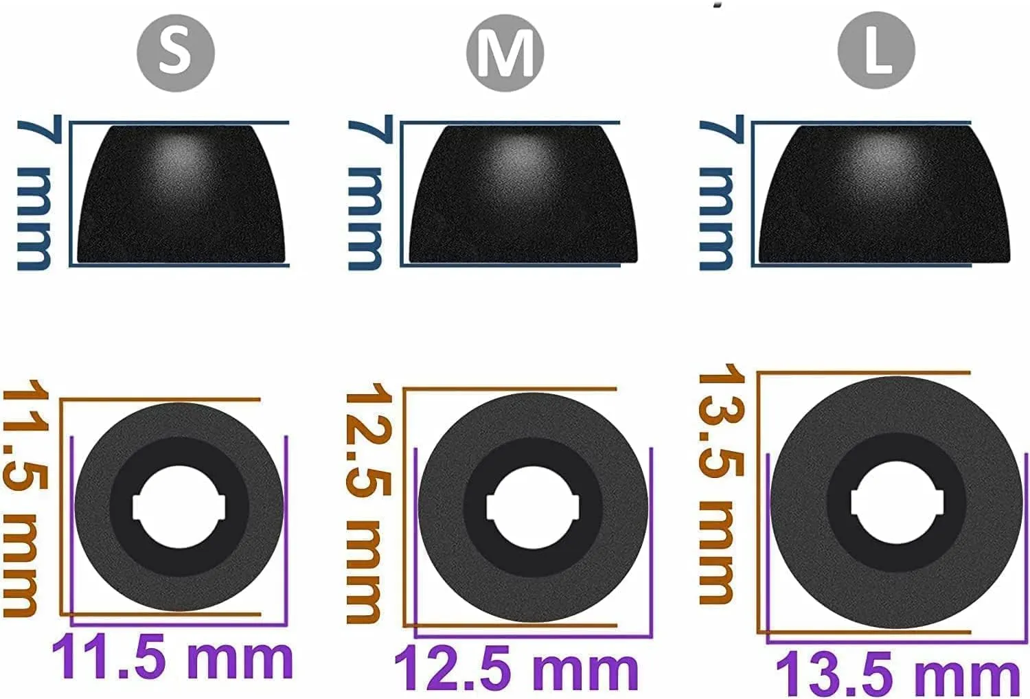 ALXCD Foam Eartips Compatible with Bose New QuietComfort Earbuds, 6 Pairs S/M/L Sizes Soft Memory Foam Ear Tips, Compatible with Bose New QuietComfort Earbuds 2024 QC, Black sml