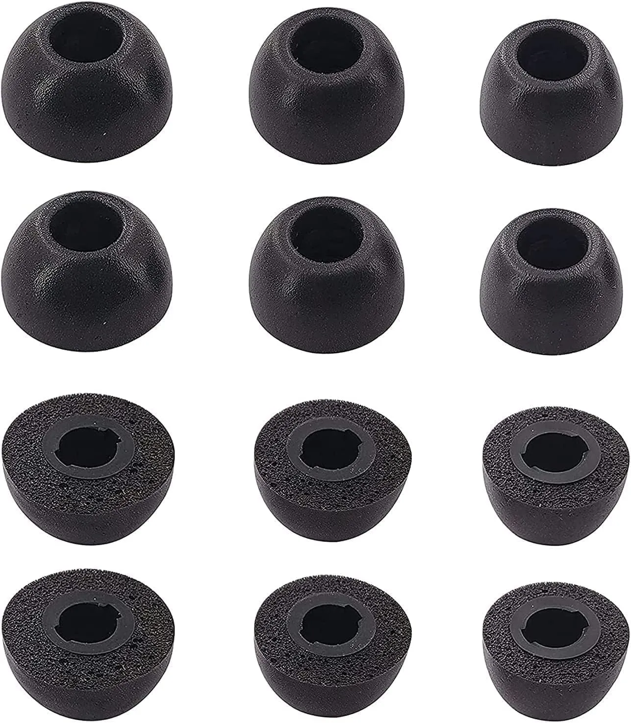 ALXCD Foam Eartips Compatible with Bose QuietComfort Earbuds II 2022 New, 6 Pairs S M L Sizes Soft Memory Foam Ear Tips, Compatible with Bose QuietComfort Earbuds ii 2022, Black sml