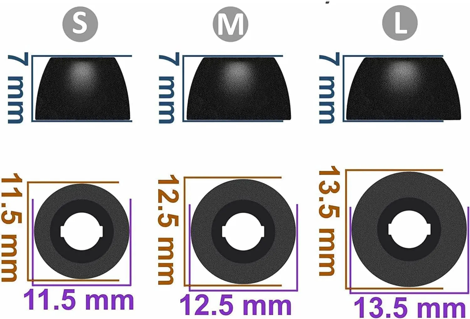 ALXCD Foam Eartips Compatible with Bose QuietComfort Earbuds II 2022 New, 6 Pairs S M L Sizes Soft Memory Foam Ear Tips, Compatible with Bose QuietComfort Earbuds ii 2022, Gray sml