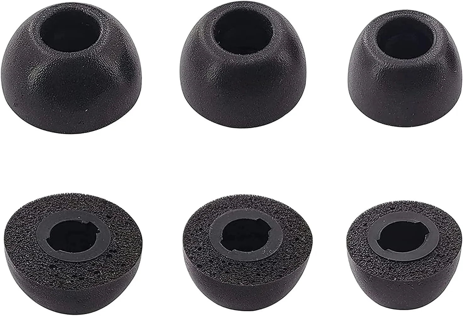ALXCD Foam Eartips Compatible with Skullcandy Sesh Evo Indy Earbuds, SML 3 Sizes 3 Pairs Soft Memory Foam Ear Tips Earbuds Foam Tips, Compatible with Skullcandy Earbuds Sesh Evo Indy Evo, Black SML