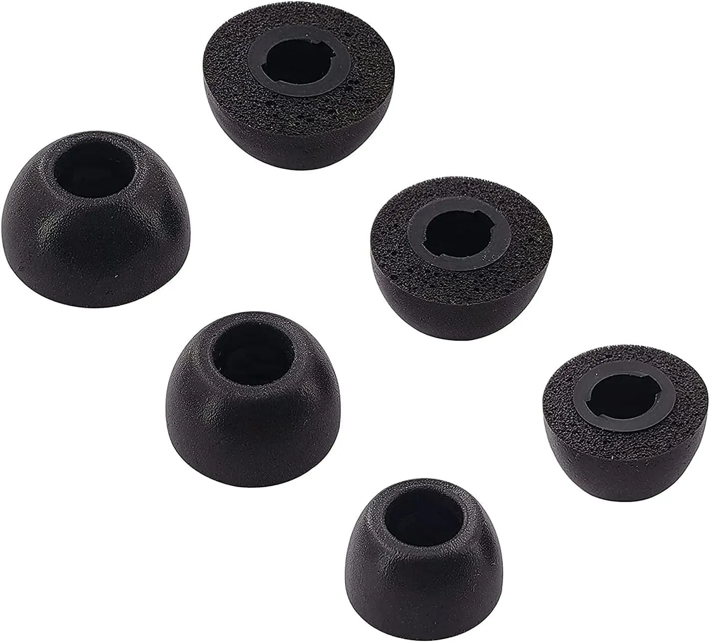 ALXCD Foam Eartips Compatible with Skullcandy Sesh Evo Indy Earbuds, SML 3 Sizes 3 Pairs Soft Memory Foam Ear Tips Earbuds Foam Tips, Compatible with Skullcandy Earbuds Sesh Evo Indy Evo, Black SML