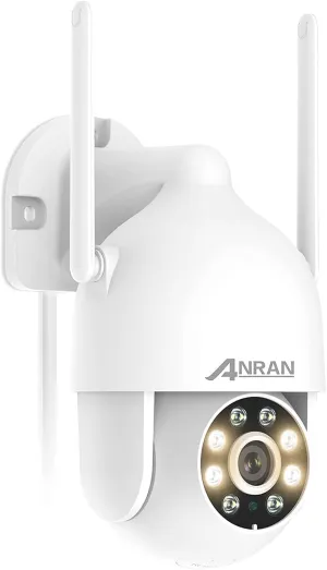 ANRAN 2K Outdoor Security Camera, 5Ghz PTZ Home Security Camera with 360 View and Auto Motion Tracking, 2.4G WiFi Dome Surveillance Camera, Spotlight Siren, Color Night Vision, 2-Way Audio,Waterproof