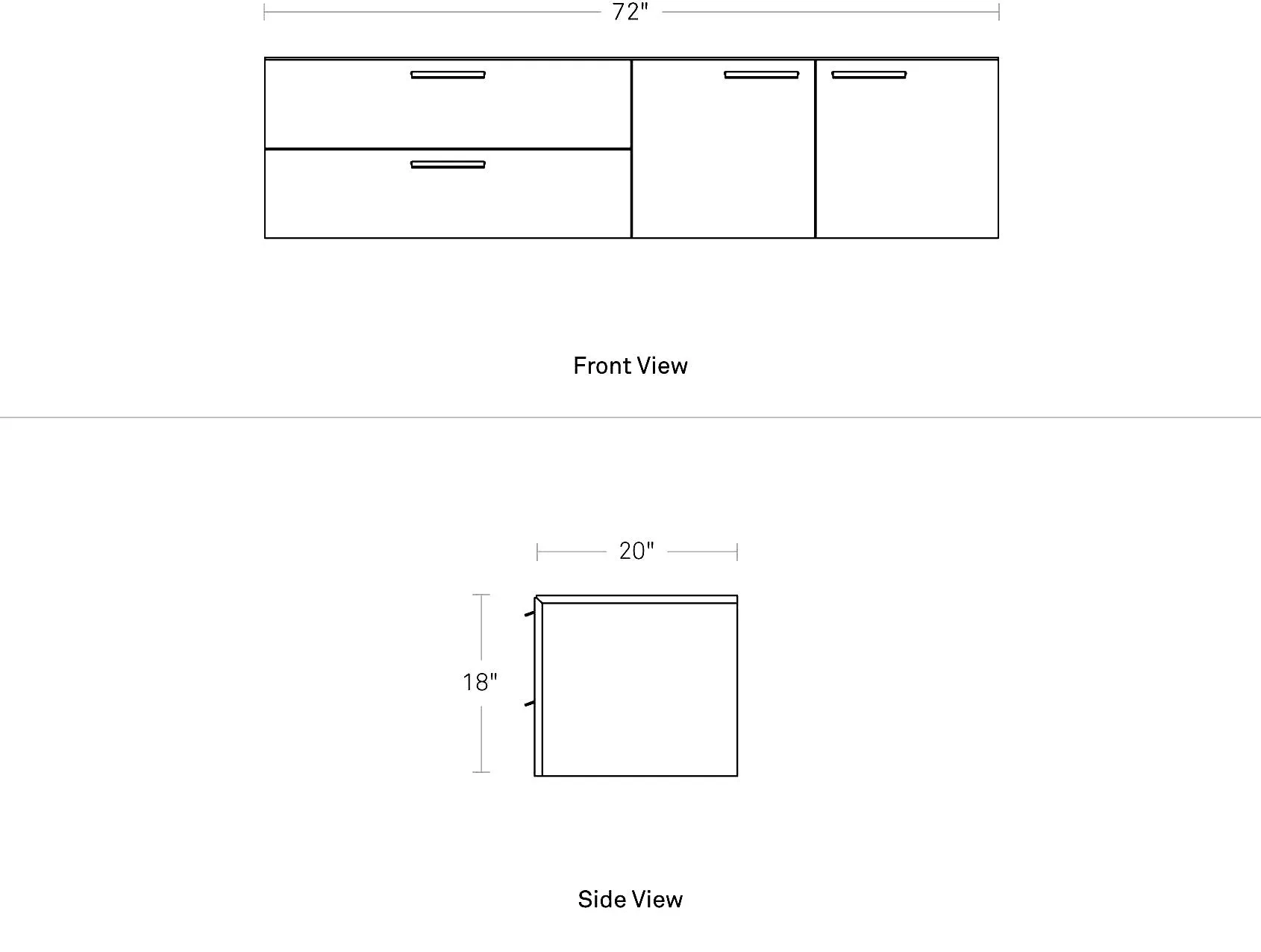 Blu Dot Shale 2 Door / 2 Drawer Wall-Mounted Cabinet