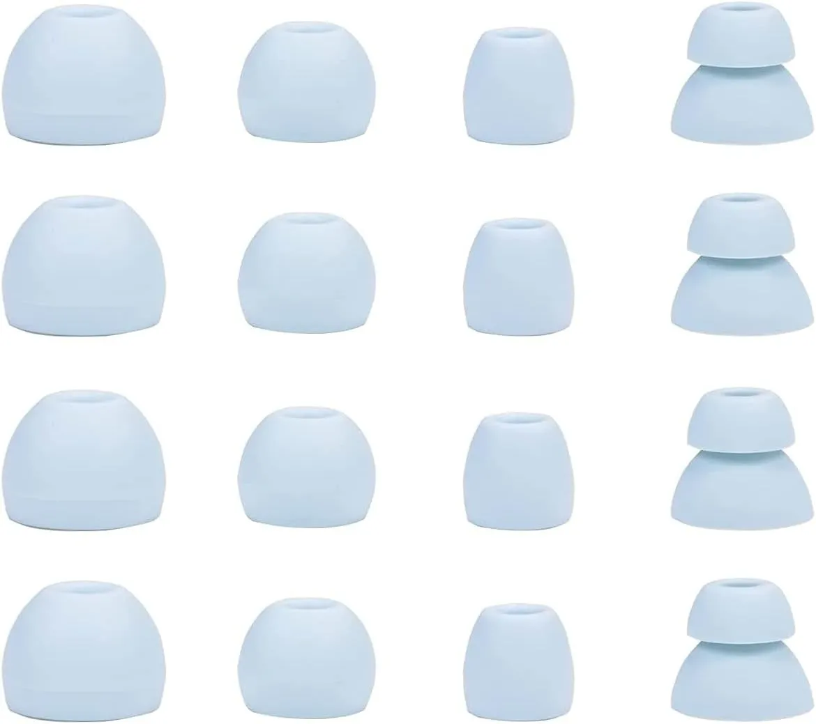 Blue Ear Tips Compatible with Beats Flex, Replacement Ear Buds Ear Cap Ear Plug Eartips for Beat s Flex Wireless Earbuds, 8 Pairs, Light Blue [Flex]