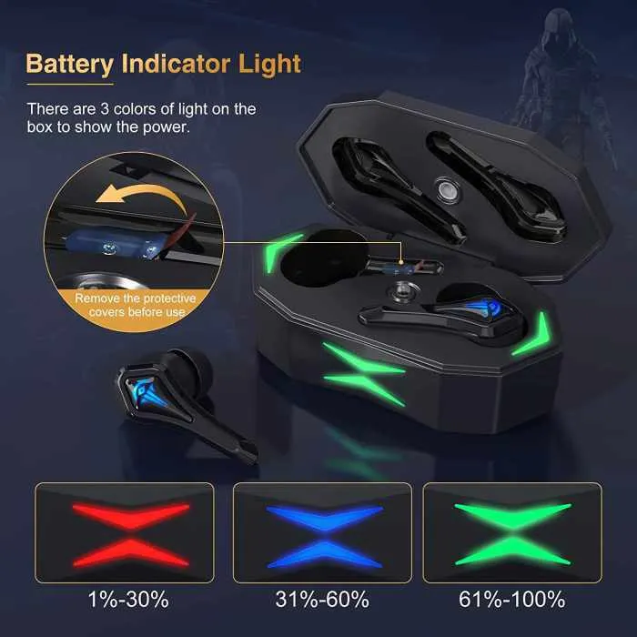 Bluetooth Earbuds, 50ms Low Latency Gaming Wireless Earbuds