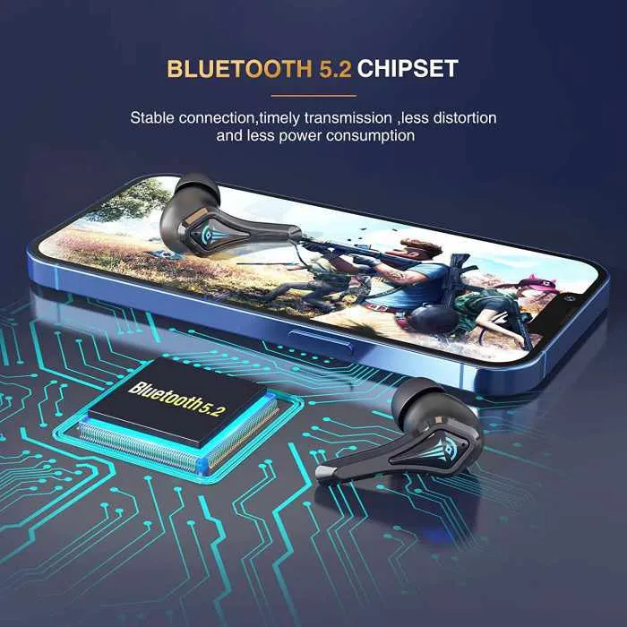 Bluetooth Earbuds, 50ms Low Latency Gaming Wireless Earbuds