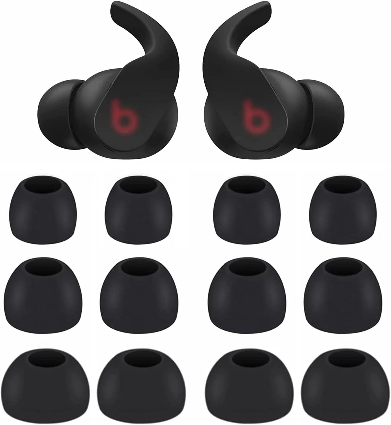 BLUEWALL Ear Tips Compatible with Beats Fit Pro Earbuds, S/M/L Sizes Soft Silicon Earbud Tips Replacement Eartips Compatible with Beats Fit Pro 6 Pairs Black