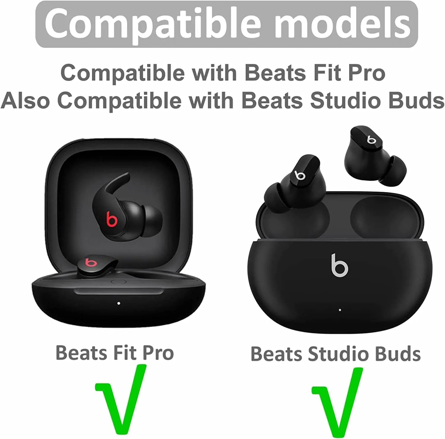 BLUEWALL Ear Tips Compatible with Beats Fit Pro Earbuds, S/M/L Sizes Soft Silicon Earbud Tips Replacement Eartips Compatible with Beats Fit Pro 6 Pairs Black