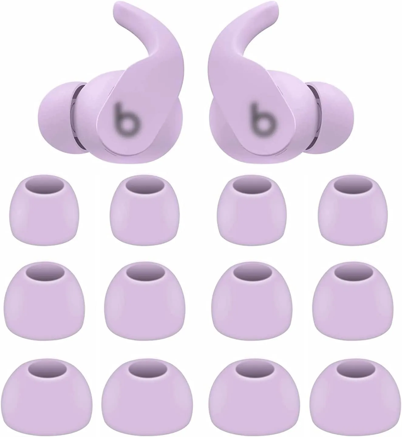 BLUEWALL Ear Tips Compatible with Beats Fit Pro Earbuds, S/M/L Sizes Soft Silicon Earbud Tips Replacement Eartips Compatible with Beats Fit Pro 6 Pairs Purple