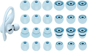 BLUEWALL Ear Tips Compatible with Beats Powerbeats Pro Earbuds, S/M/L/D Sizes 12 Pairs Soft Silicon Earbud Tips Replacement Eartips Compatible with PB Pro 12 Pairs Glacier Blue