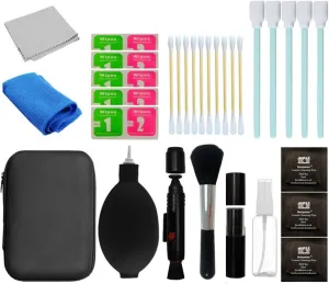 Camera Cleaning Kit 12 in1,Digital Camera Lens,Phone,Keyboard,Computer Universal Cleaning Kit -Cleaning Solution,Brush,Cloth,Rubber Air Blower Pump Dust Cleaner,Screen Cleaner,Lens Pen et al