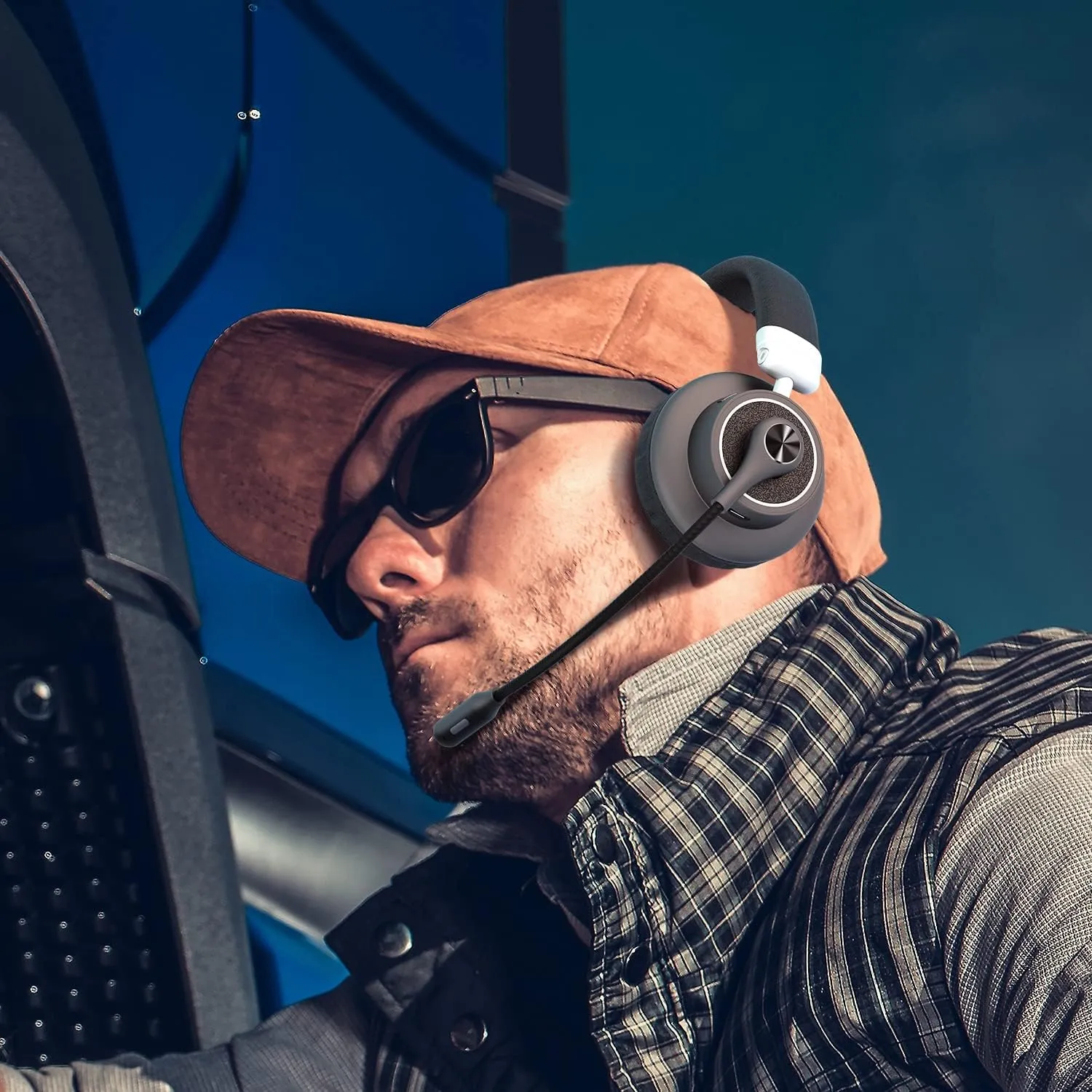 Car and Driver Trucker Bluetooth Headset, Wireless Headset Noise Canceling Headphones with Microphone, Home Office, Zoom, Call Center, Clear Highway| Siri, Alexa, Google Compatible (BT4500)