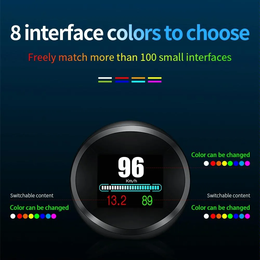 Car Hud Head Up Display Obd2   Gps Mode Water Temp Speed Voltage Fuel Speed Alarm