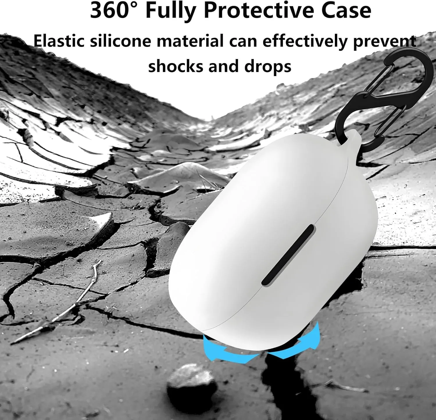 Case Cover Compatible with Bose New QuietComfort Earbuds, Soft Silicone Protective Skin with Bling Keychain Accessories for Women Girl (White)