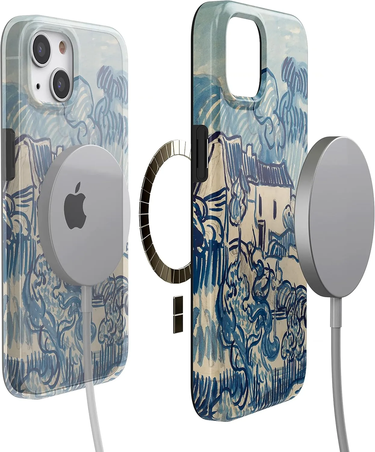 Casely iPhone 13 Case | Compatible with MagSafe | Van Gogh Landscape with Houses Phone Case