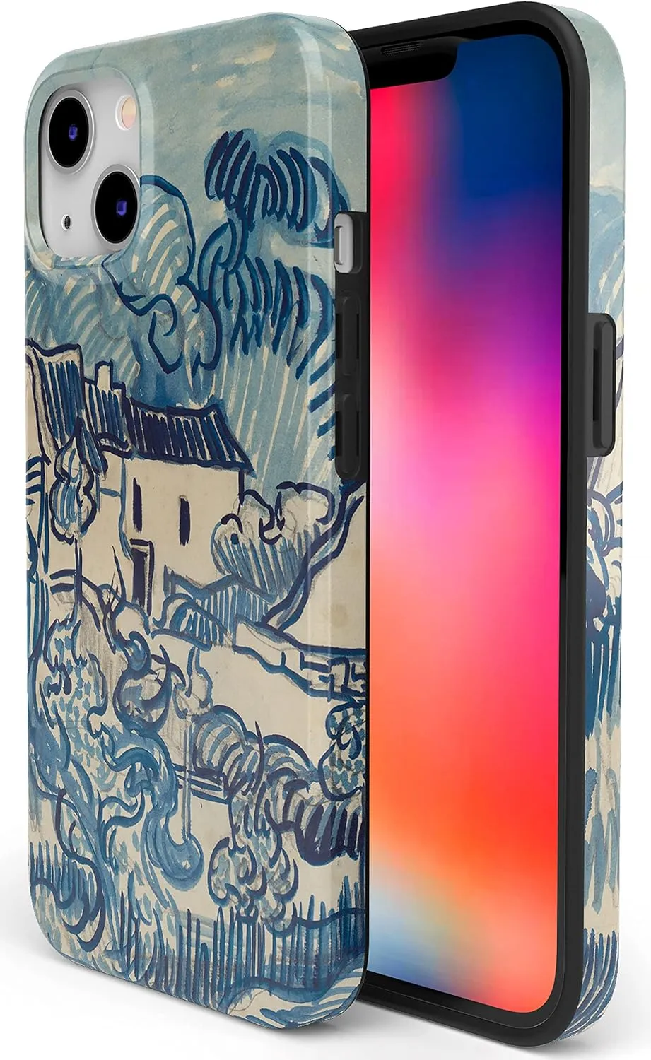 Casely iPhone 13 Case | Compatible with MagSafe | Van Gogh Landscape with Houses Phone Case