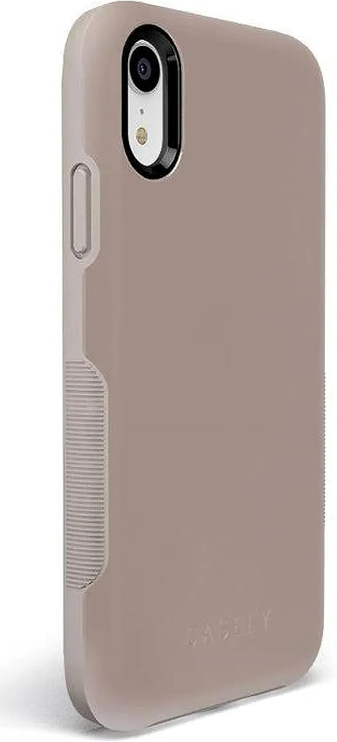 Casely iPhone XR Case | Taupe on Nude | Solid Beige Aesthetic Cream Case