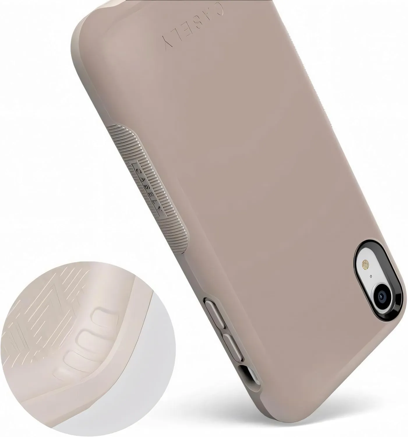 Casely iPhone XR Case | Taupe on Nude | Solid Beige Aesthetic Cream Case