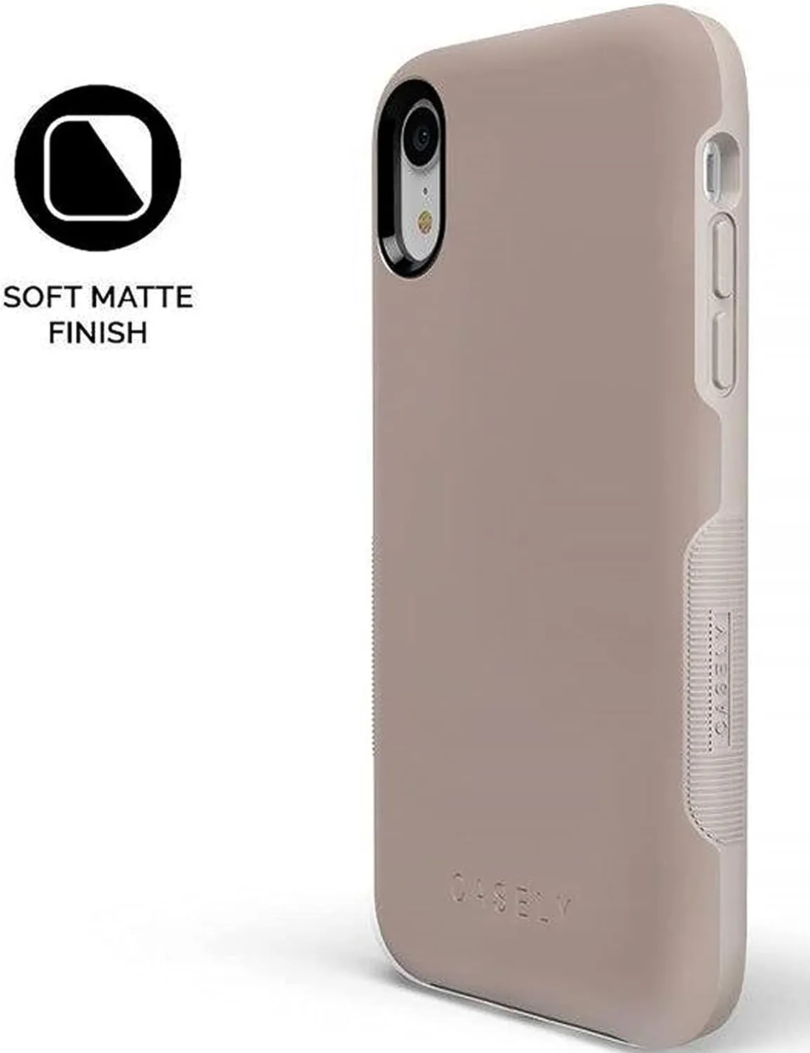 Casely iPhone XR Case | Taupe on Nude | Solid Beige Aesthetic Cream Case