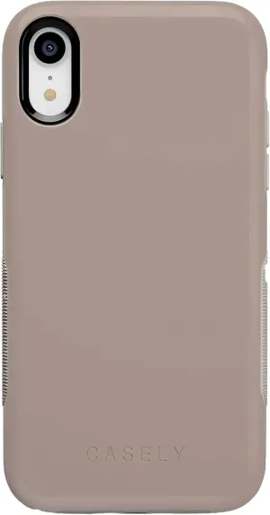 Casely iPhone XR Case | Taupe on Nude | Solid Beige Aesthetic Cream Case