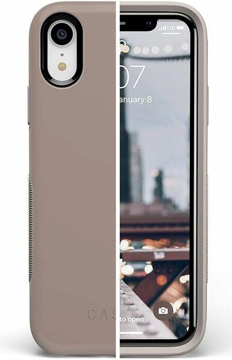 Casely iPhone XR Case | Taupe on Nude | Solid Beige Aesthetic Cream Case