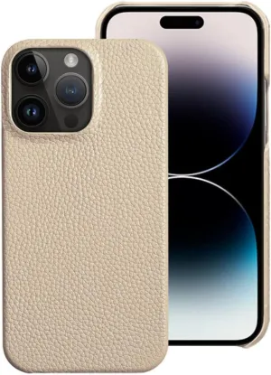 CLLDY Genuine Leather Phone Case for iPhone 13 14 Pro Max 12 Mini 11 12 Pro Max X XR XS Max 6 6S 7 8 Plus SE 2020 Back Cover,Beige,for iPhone SE 2 2020