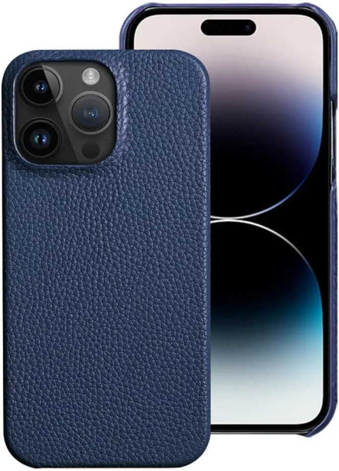 CLLDY Genuine Leather Phone Case for iPhone 13 14 Pro Max 12 Mini 11 12 Pro Max X XR XS Max 6 6S 7 8 Plus SE 2020 Back Cover,Blue,for iPhone SE 2 2020