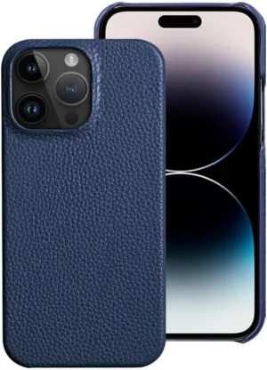 CLLDY Genuine Leather Phone Case for iPhone 13 14 Pro Max 12 Mini 11 12 Pro Max X XR XS Max 6 6S 7 8 Plus SE 2020 Back Cover,Blue,for iPhone SE 2 2020