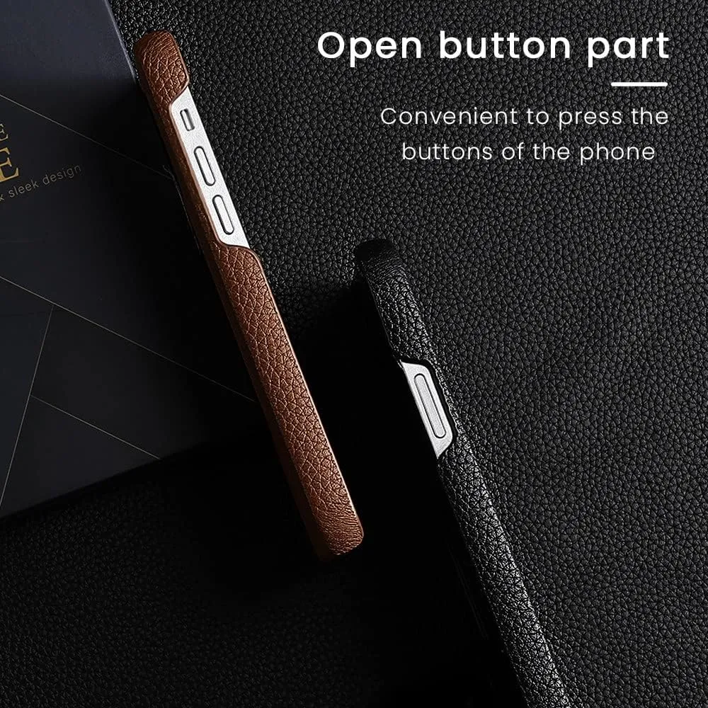 CLLDY Genuine Leather Phone Case for iPhone 13 14 Pro Max 12 Mini 11 12 Pro Max X XR XS Max 6 6S 7 8 Plus SE 2020 Back Cover,Gray,for iPhone SE 2 2020